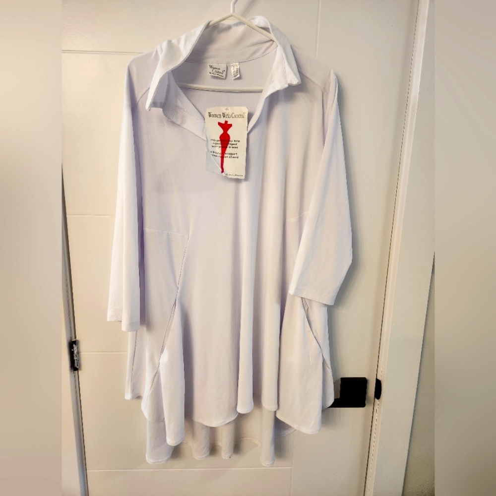 Women with Control Women's Size US 1X White Dress With Pockets - New With  Tags